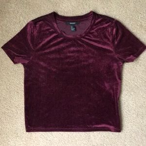 Forever 21 Velvet Short Sleeve Top